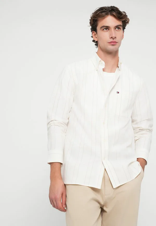 Рубашка в полоску стандартного кроя, рубашка оксфорд. Tommy Hilfiger, Ivory — фото 4