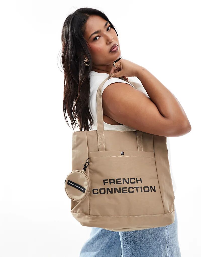 

Сумка-шоппер с кошельком для монет в камне French Connection