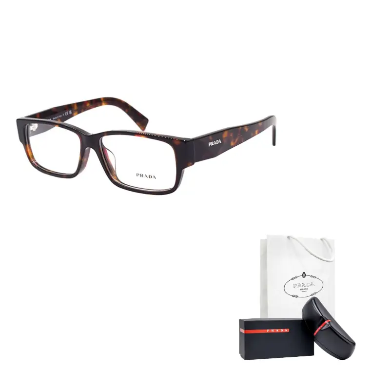 

PRADA Прямоугольная оправа для очков мужская черепаховая, Tortoiseshell