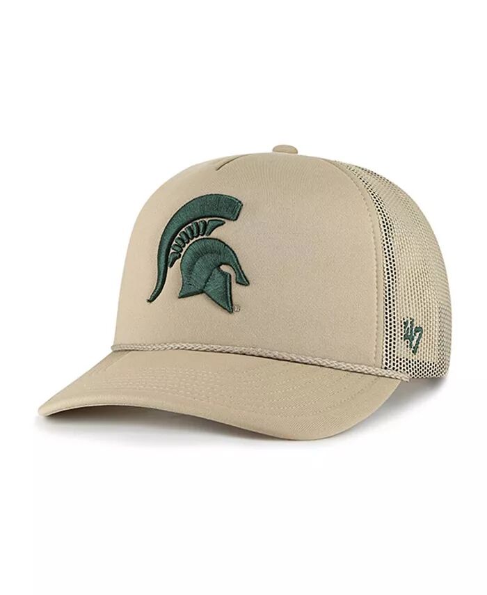 

Мужская бейсболка Trucker Snapback цвета хаки Michigan State Spartans с сетчатой вставкой спереди '47 Brand