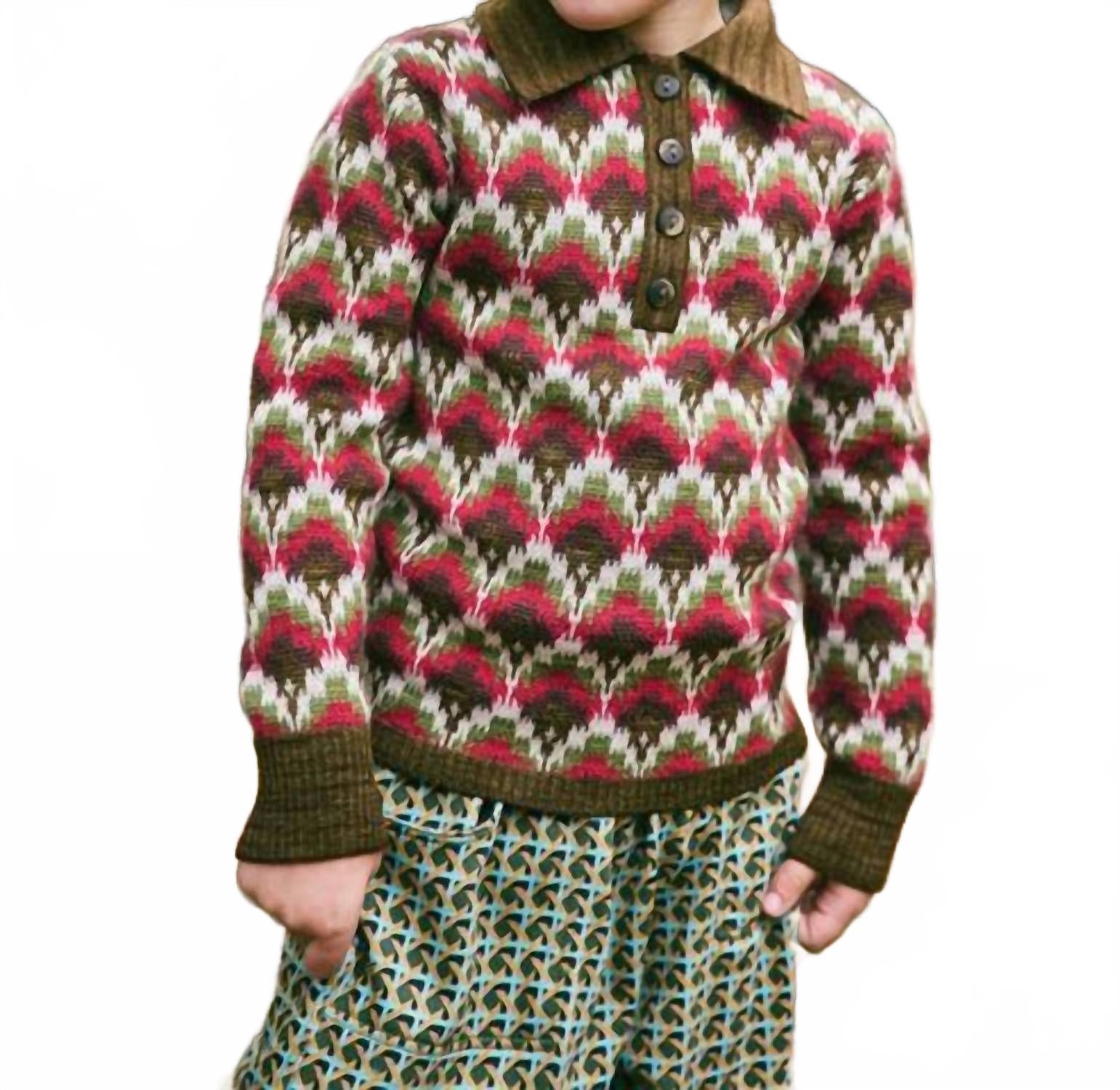 

Свитер Ari в ягодном цвете с перьями Misha & Puff, Berry Feather