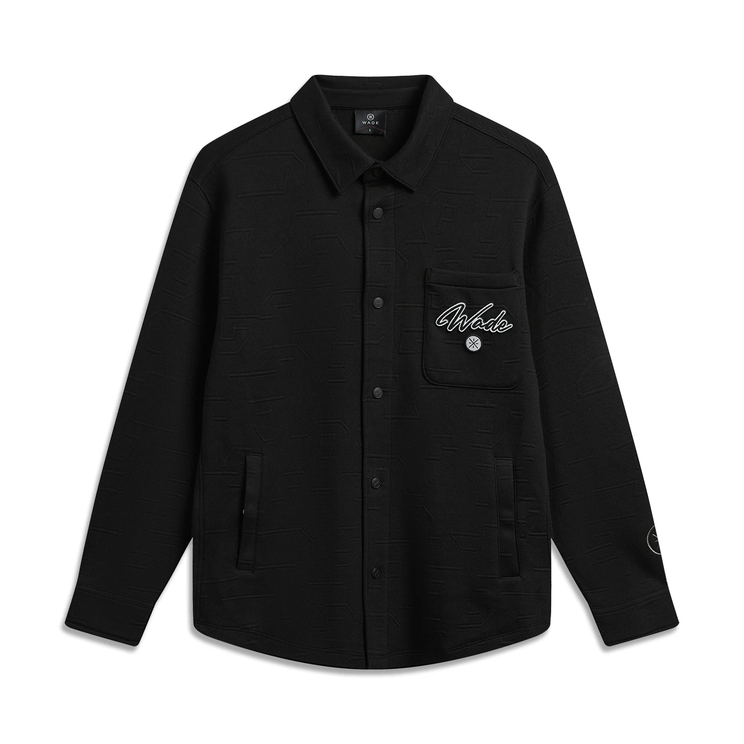 

Рубашка Li-Ning мужская черная с жаккардовым лацканом