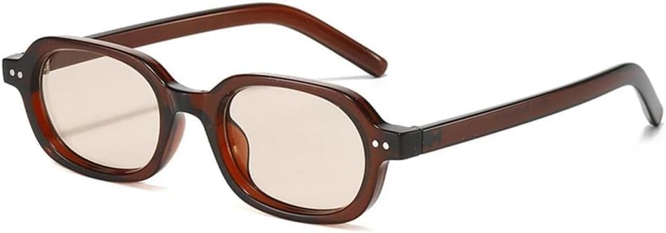 

Маленькие овальные солнцезащитные очки для женщин UV400 с заклепками, мужские, с градиентным переходом цвета, в стиле панк, для занятий спортом на открытом воздухе, бега и езды LXLHWN, Brown Champagne