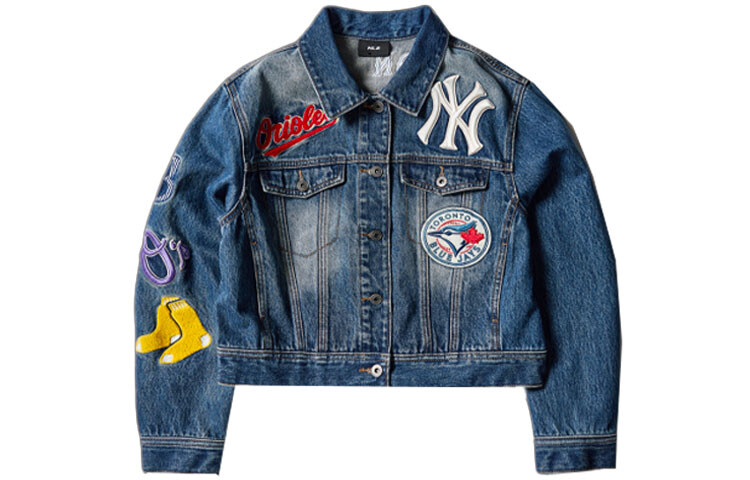 

Укороченное пальто Base Logo женское синий Mlb