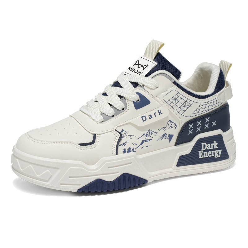 

MIIOW Антискользящие износостойкие низкие скейтерские кроссовки мужские Box - синие, цвет Blue