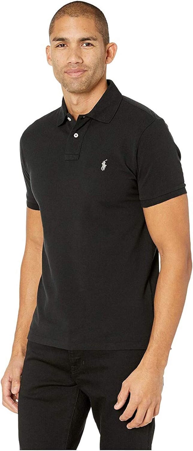 

POLO RALPH LAUREN Мужская поло Custom Slim Fit Mesh, Black, Черный, POLO RALPH LAUREN Мужская поло Custom Slim Fit Mesh, Black