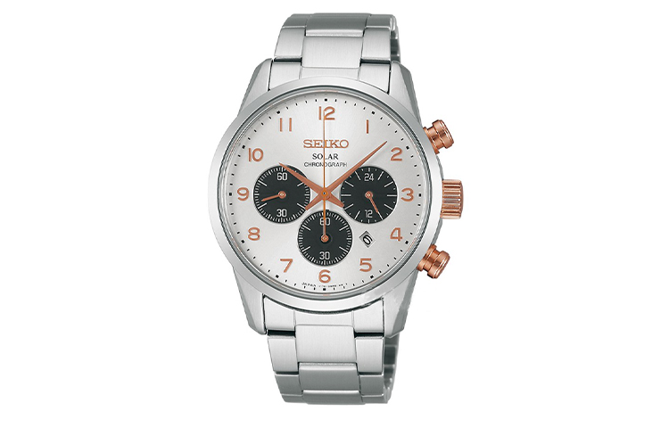 

SEIKO Часы Spirit Series Solar Quartz Movement Stainless Steel Strap Watch Men's Watch Silver Dial, Silver Dial