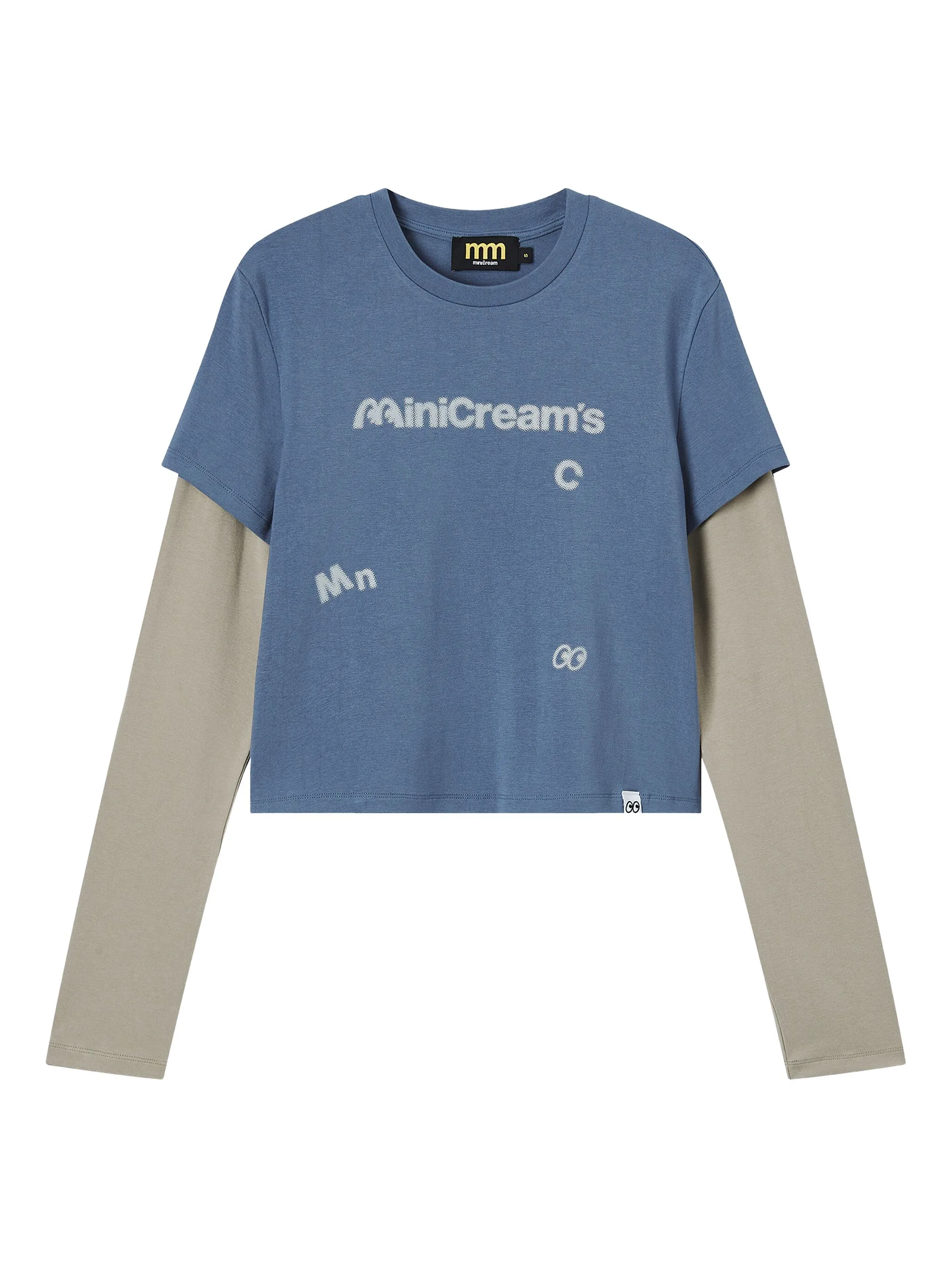 

Многослойный топ с графичным принтом Mini Cream, синий