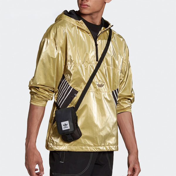 Куртка adidas originals TLM 02 WB Gold Half Zipper Pullover hooded Double Sided Windbreaker Jacket Gold Color, желтый — фото 3