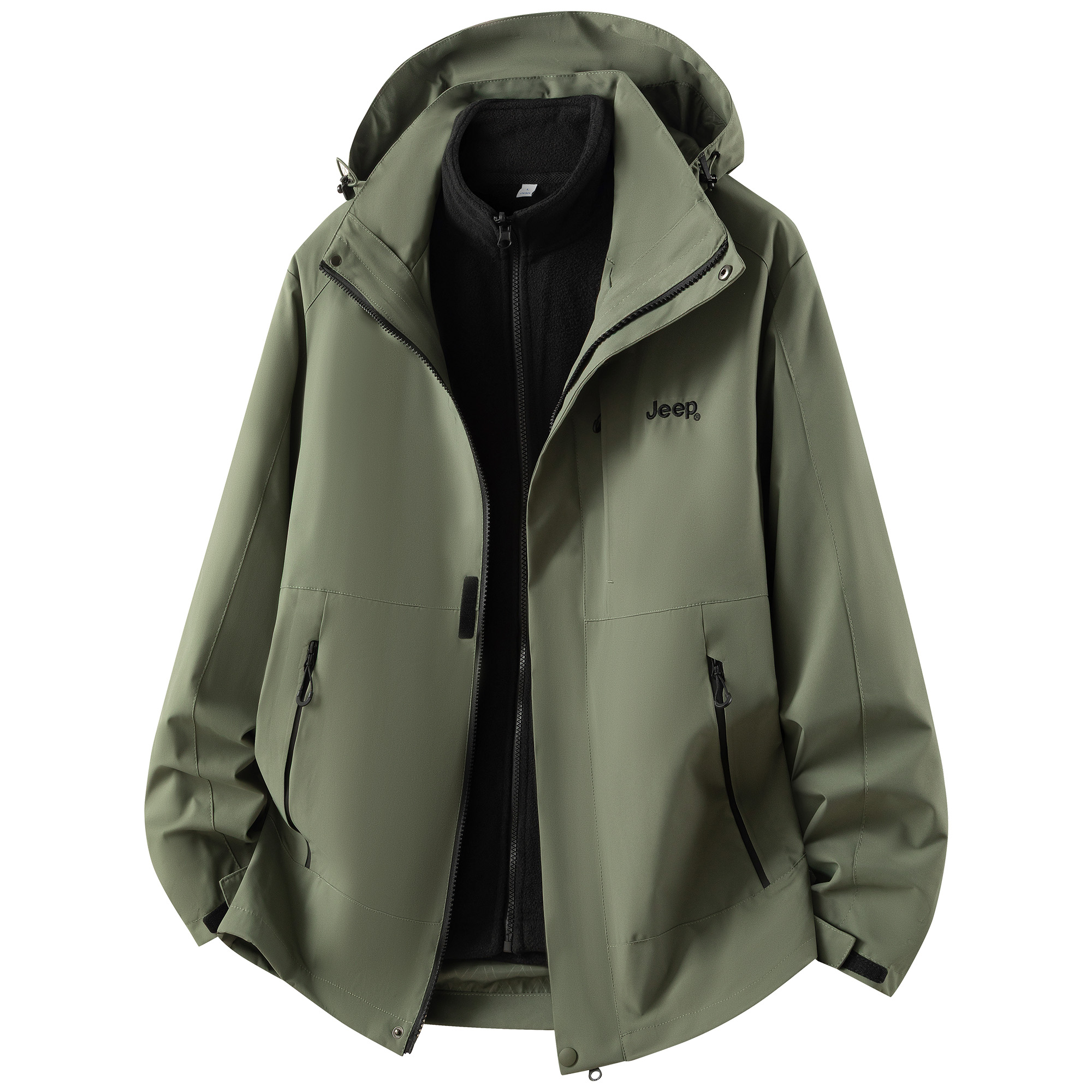 

Куртка и пальто Leisure Collection Unisex Jeep, army зеленый (fleece liner+shell two-piece set)