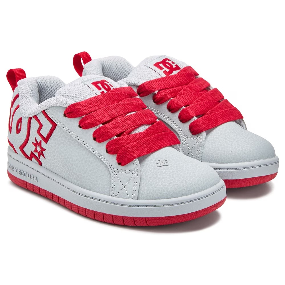 

Детские кроссовки court graffik для малышей/больших детей от Dc Shoes, grey/red