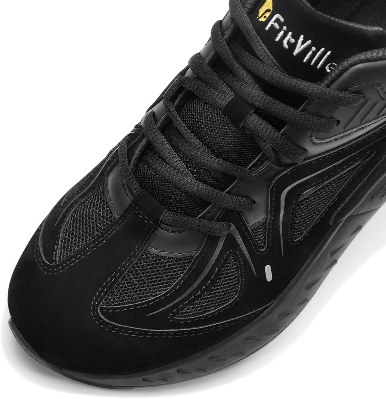Мужские кроссовки FitVille Extra Wide для ходьбы, широкие кроссовки для плоскостопия, для облегчения боли в пятках - Rebound Core, черный — фото 2