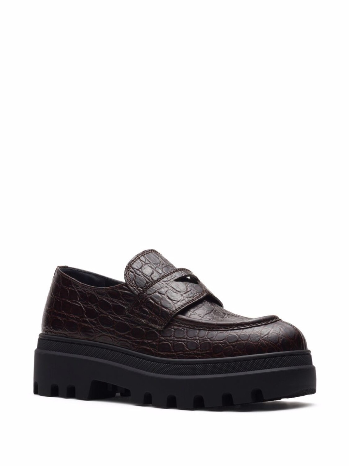 Мокасины с тиснением под кожу крокодила Car Shoe, фиолетовый — фото 2
