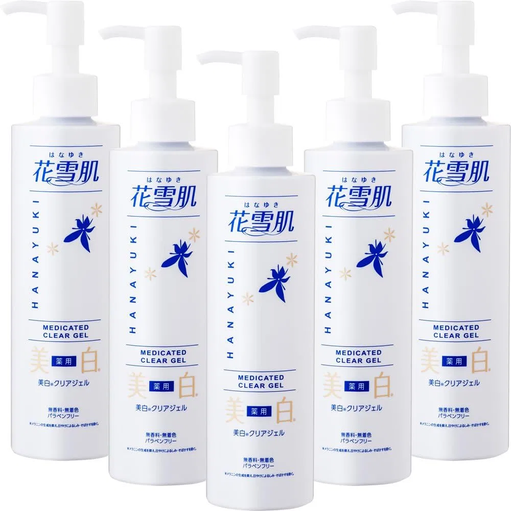 Набор Hana Yukihada — Отбеливающий Hanayuki Medicated Whitening Clear Gel, 200 мл, набор 5 шт