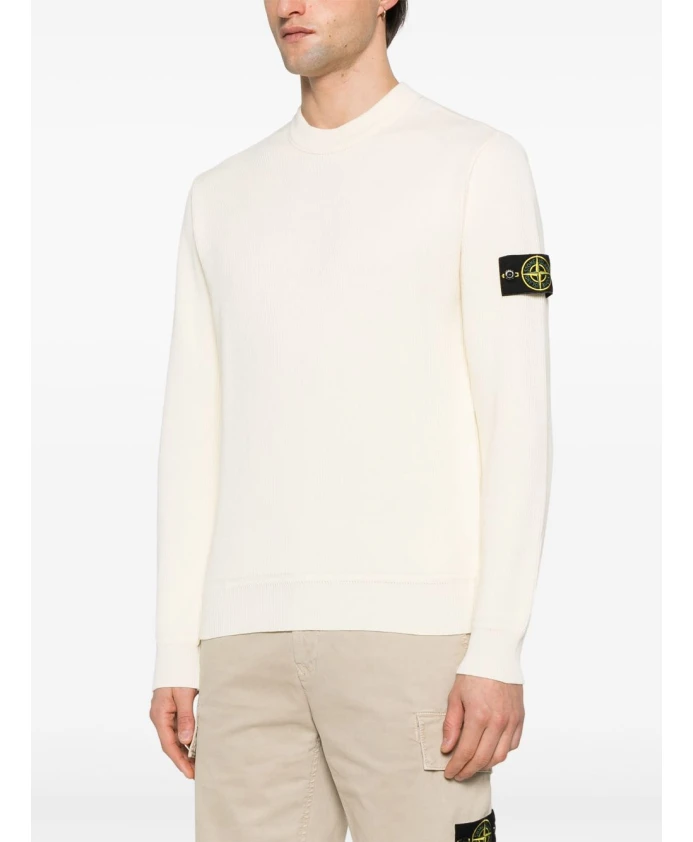 Белый свитер в повседневном стиле Stone Island, белый — фото 2