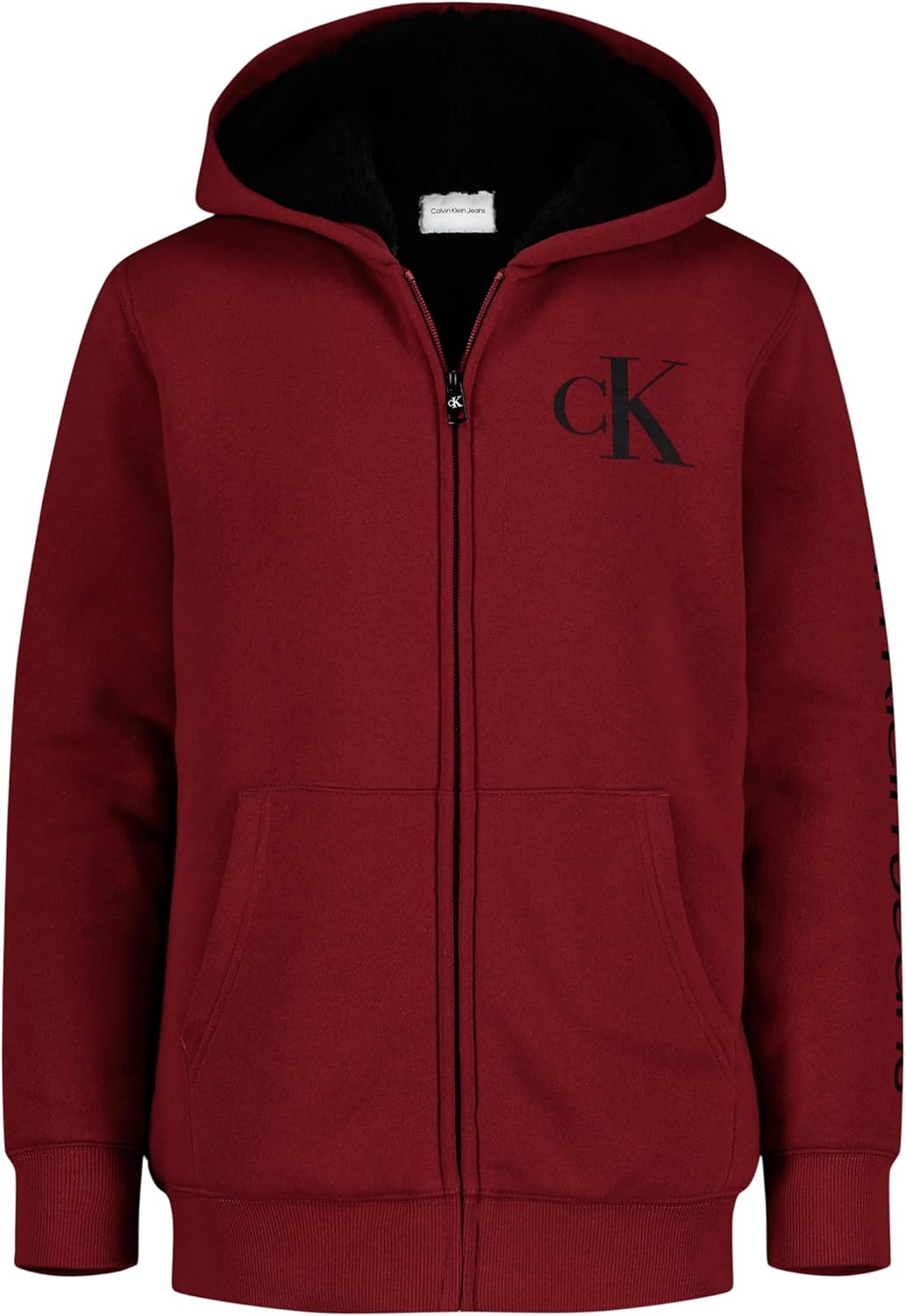

Толстовка Calvin Klein Boys с длинным рукавом и молнией из флиса, Sherpa-Lined Red Dahlia