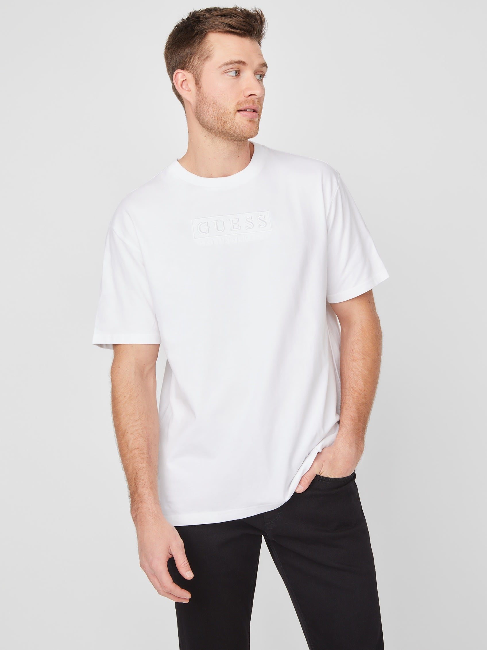 

Футболка с логотипом Harvey Guess Factory, цвет pure white