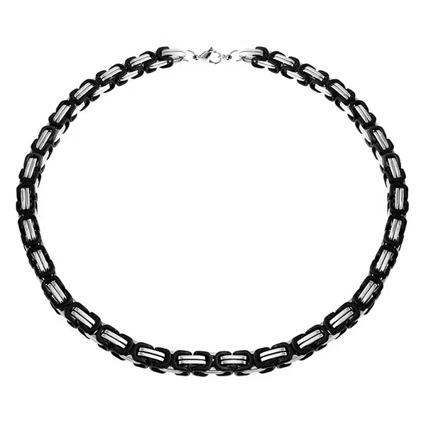 

Байкерские украшения, городское ожерелье из двух звеньев, гибкая тяжелая цепь из нержавеющей стали Bling Jewelry, black