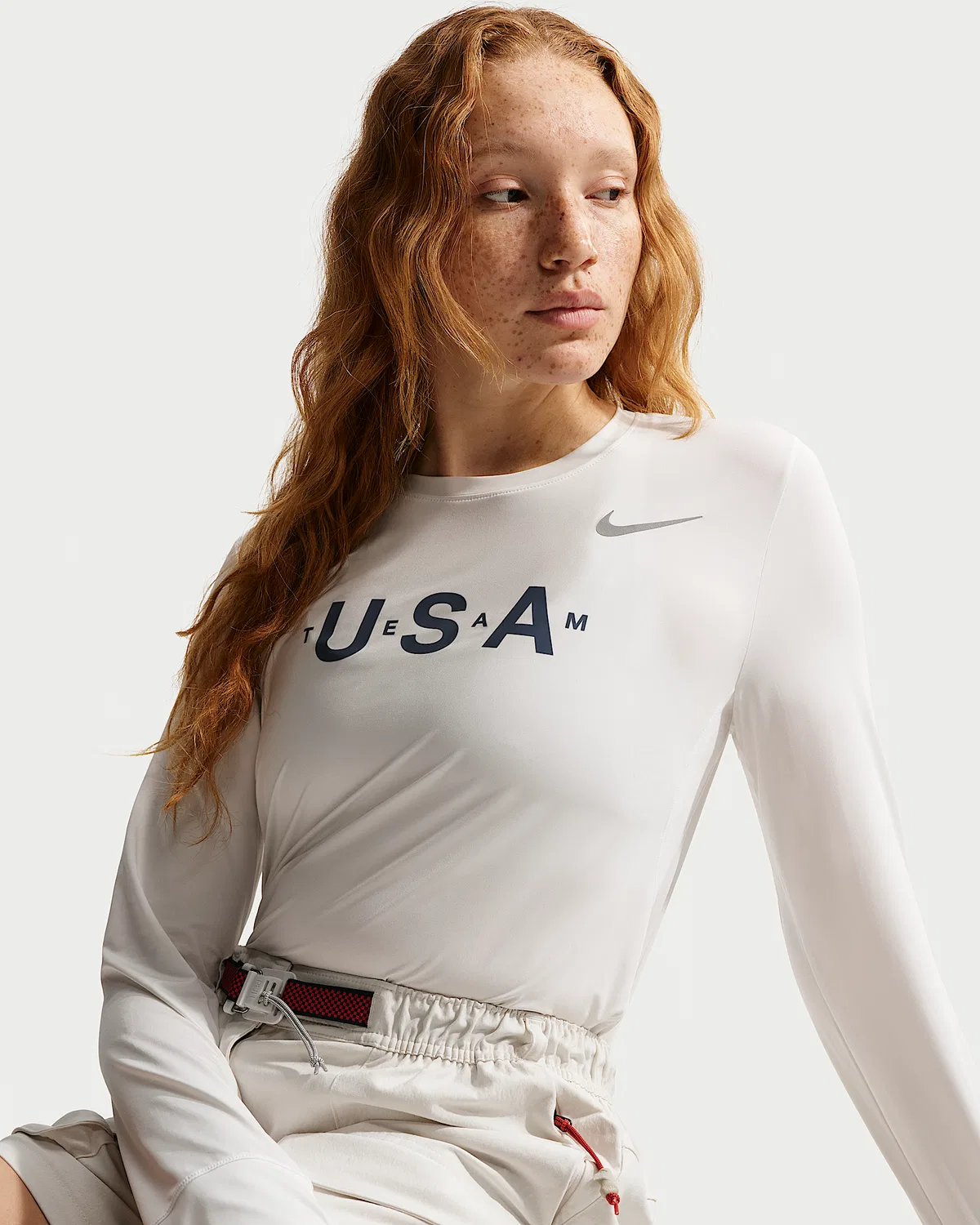 Женская длинная футболка Dri-FIT Nike Team USA One, Summit White — фото 3