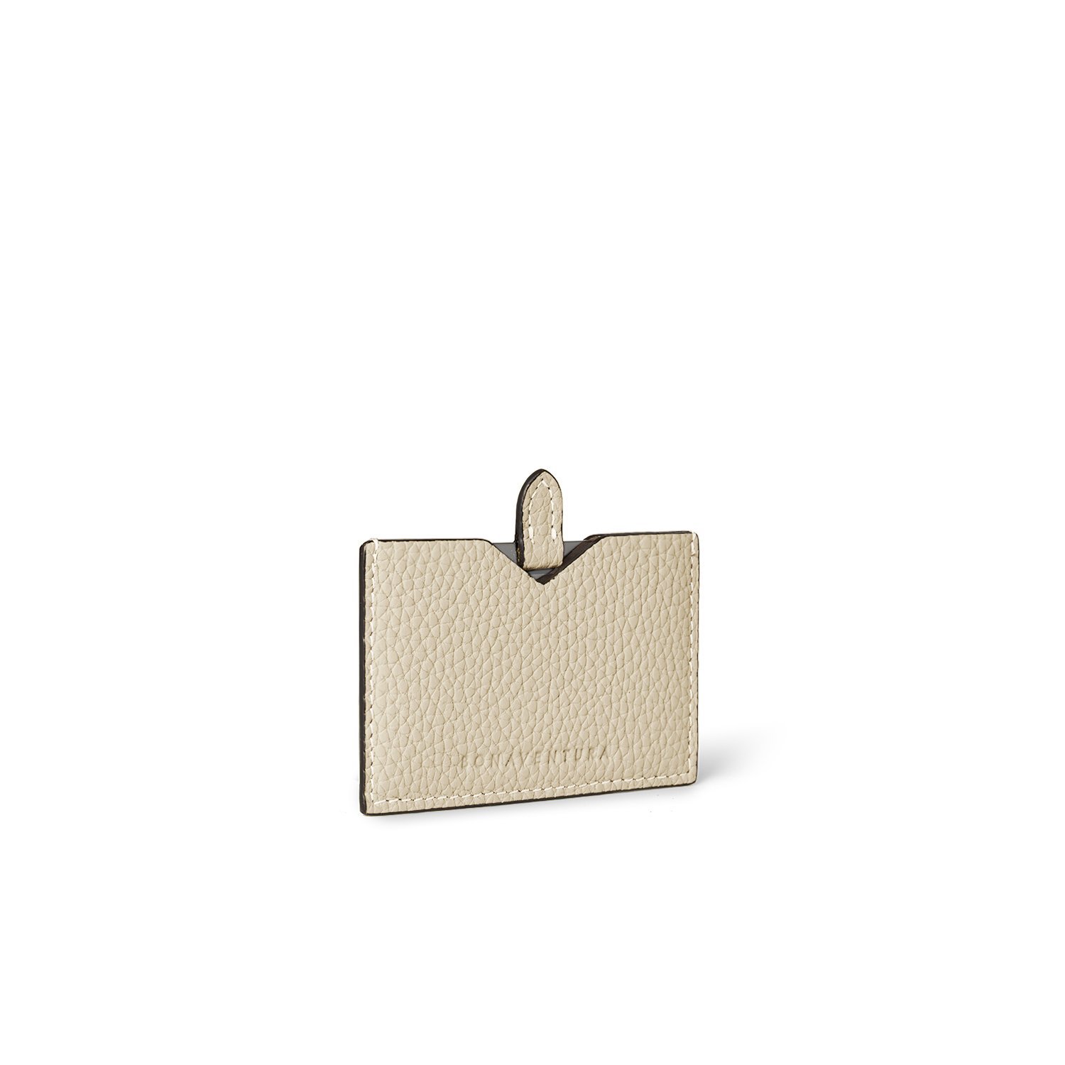 Компактное зеркало в кожаной обложке из шагреневой кожи Bonaventura, ivory