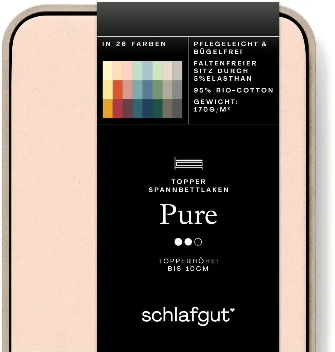 

Простыня Schlafgut "PURE TOPPER" хлопковый 140-160х200-220 см, цвет red light