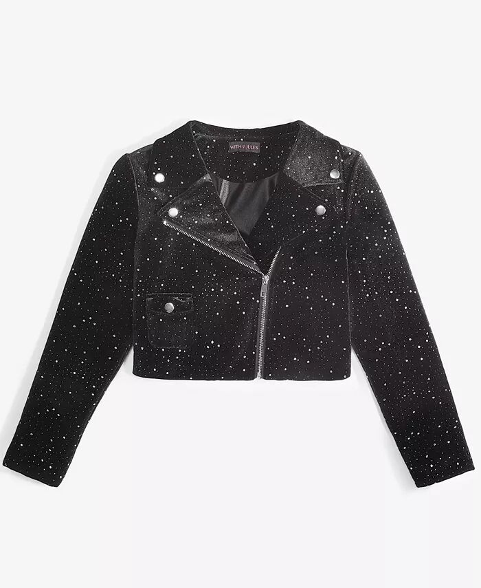 

Куртка для байкеров Big Girls Velvet Sparkle With Jules, черный