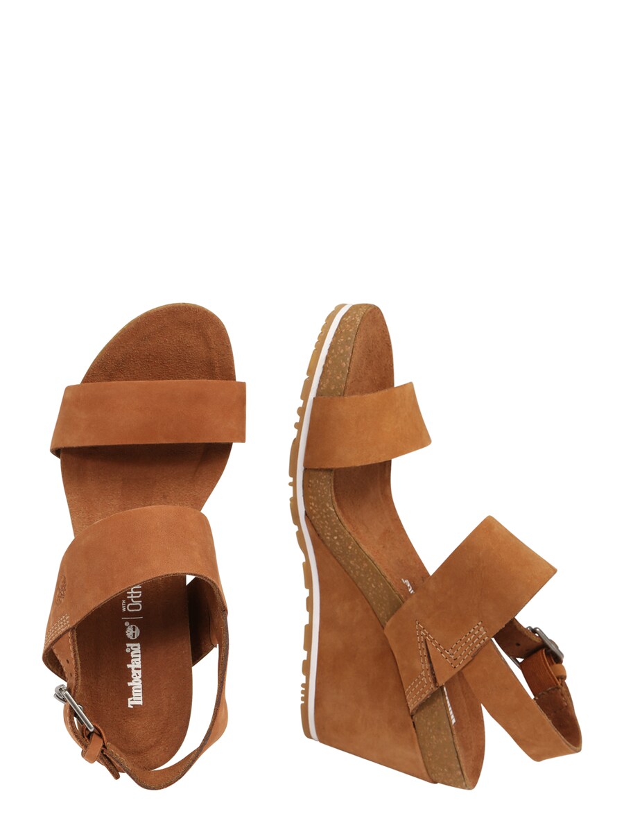 Босоножки на высоком каблуке TIMBERLAND Strap Sandals Capri Sunset, коричневый — фото 2
