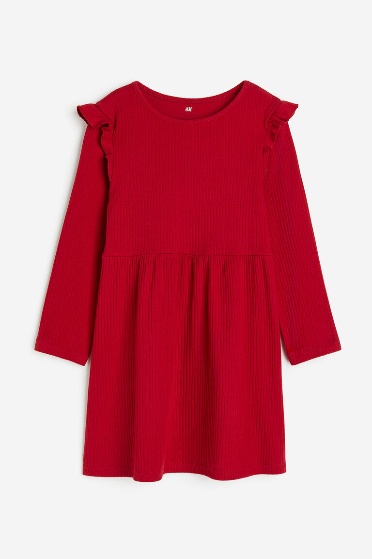 

Платье из джерси в рубчик H&M, красный