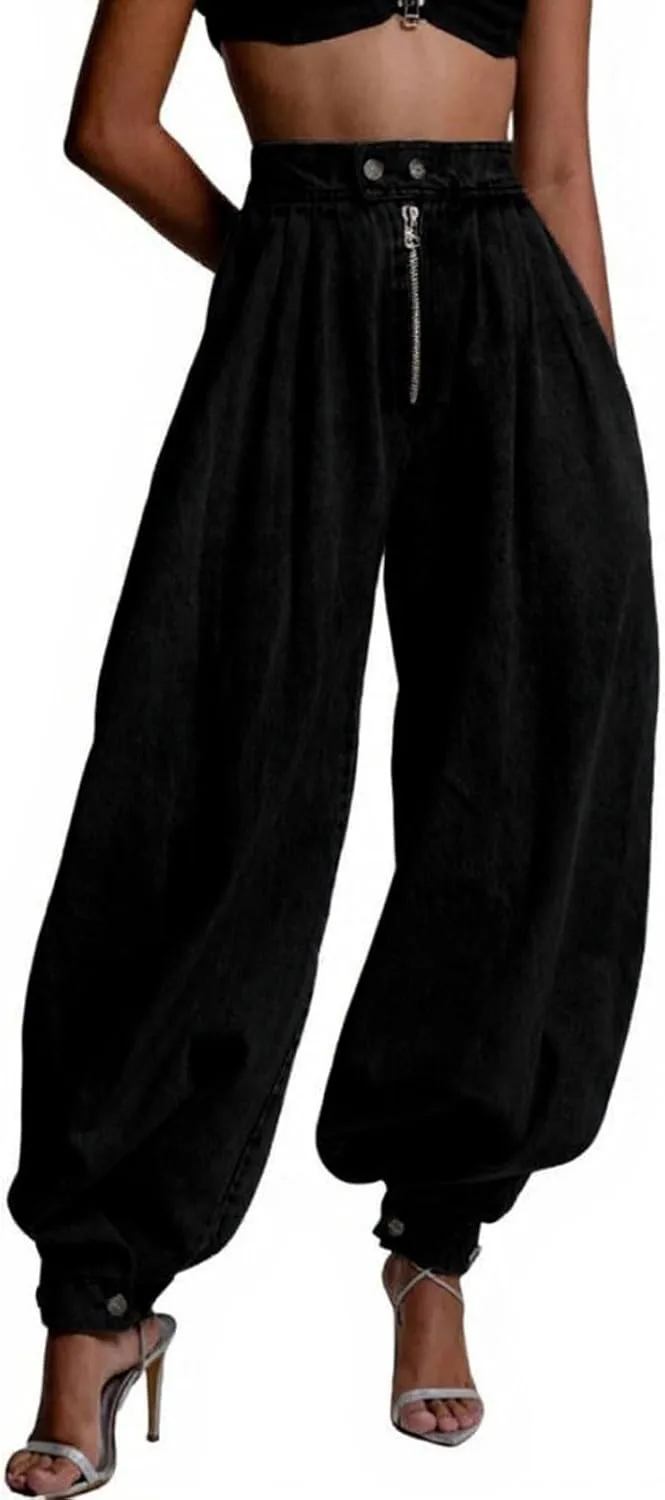 

Женские джинсы utcoco High Waisted Balloon с застежкой-молнией спереди и регулируемыми манжетами