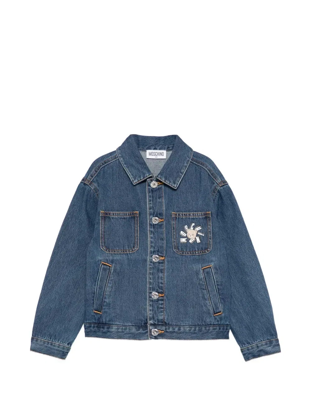 Пиджак с вышивкой Moschino Kids, синий