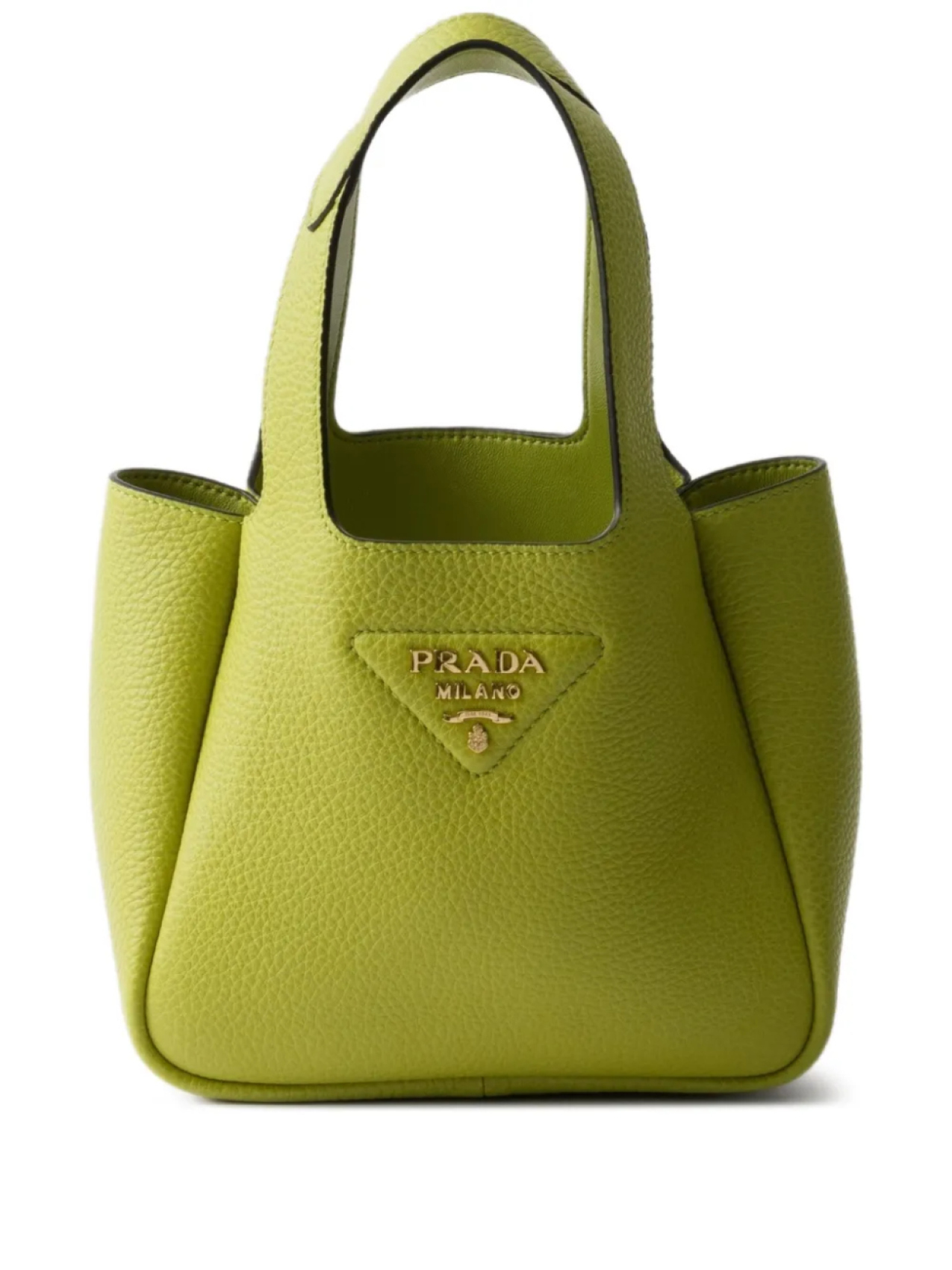 

Мини-сумка-тоут из кожи Prada, зеленый