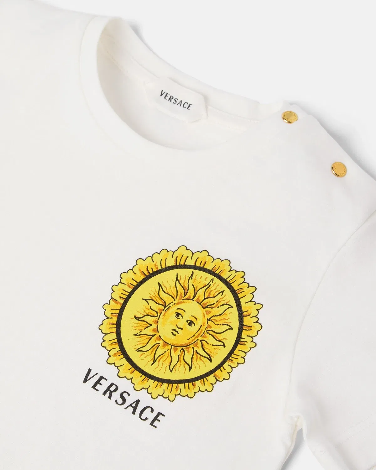 Футболка из хлопкового трикотажа с принтом для малышей Versace, белый — фото 4