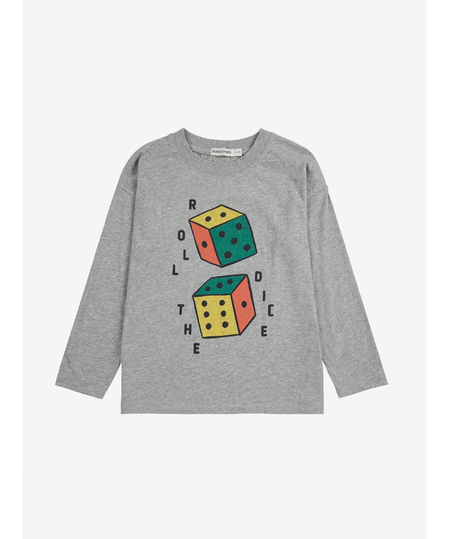 Детская футболка с длинным рукавом Roll the Dice BOBO CHOSES серый