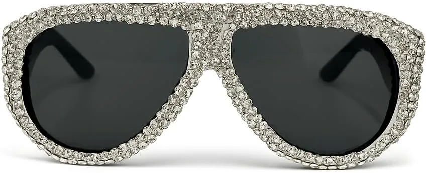 

bullabulling Модные солнцезащитные очки-пилот для женщин, защита от УФ-излучения UV400, ретро-стиль, стразы, трендовые солнцезащитные очки для женщин и мужчин, White