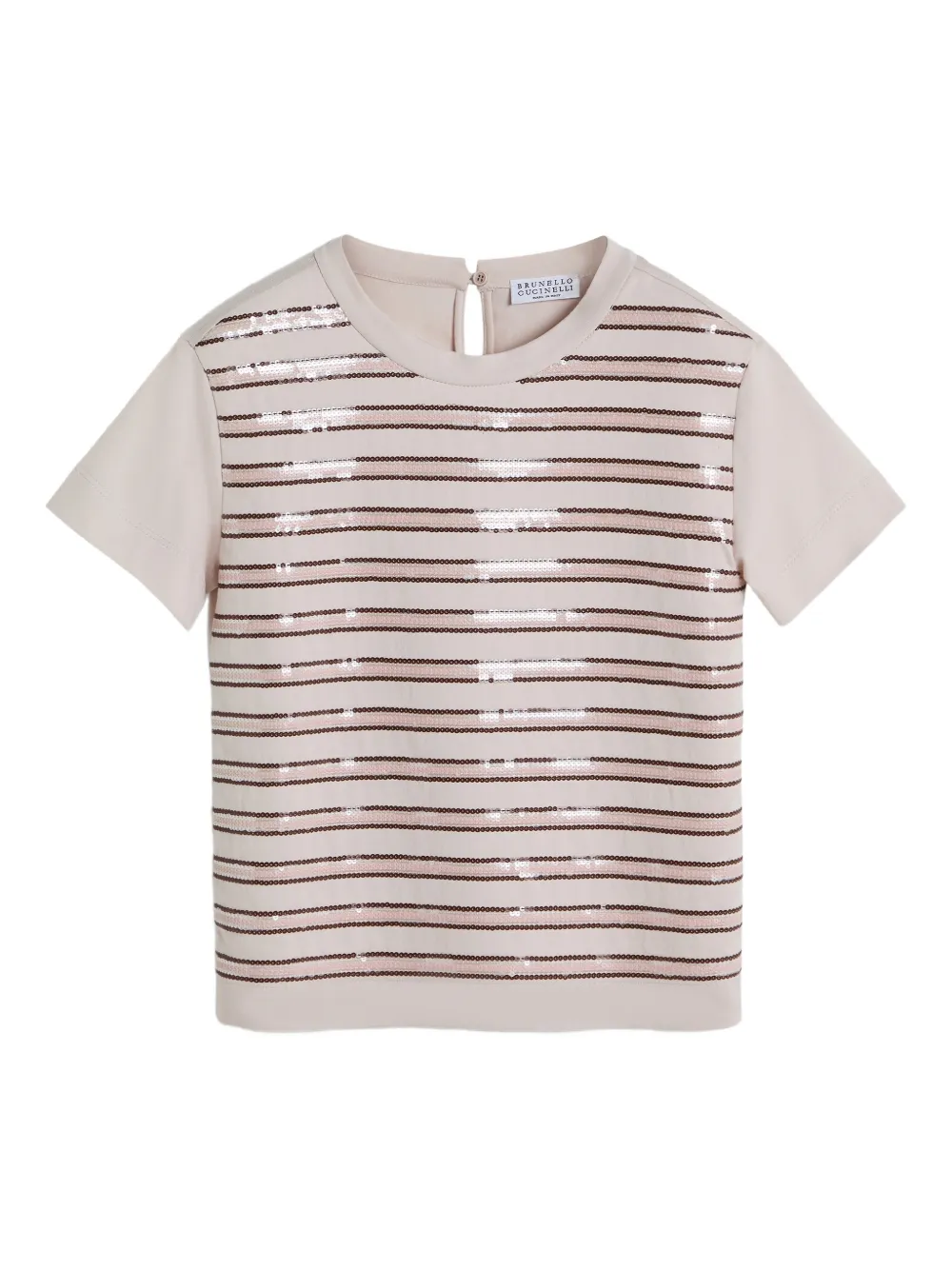 

Футболка в полоску с пайетками Brunello Cucinelli Kids, розовый