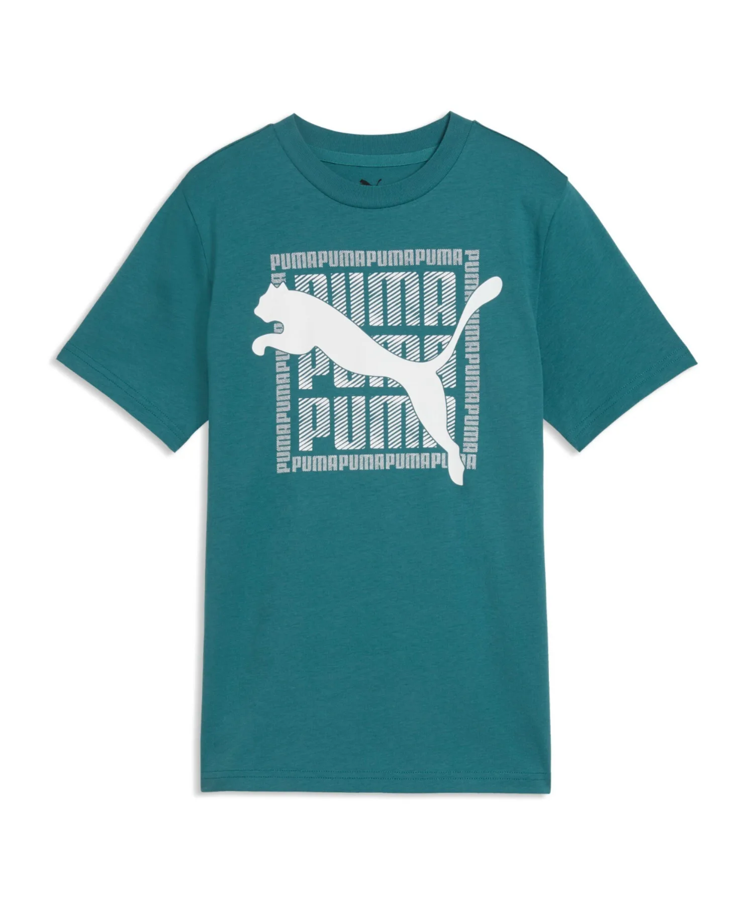 Детская футболка с графикой кота PUMA GRAPHIC Tee изумрудная