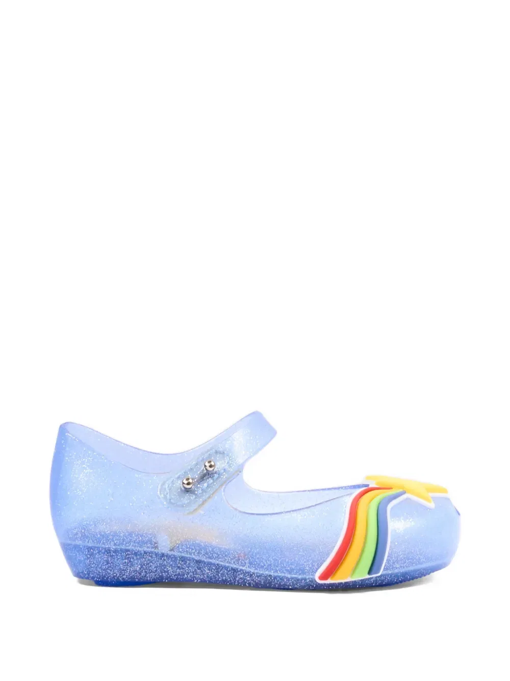 Балетки с блестками и радужным рисунком Mini Melissa, синий — фото 2