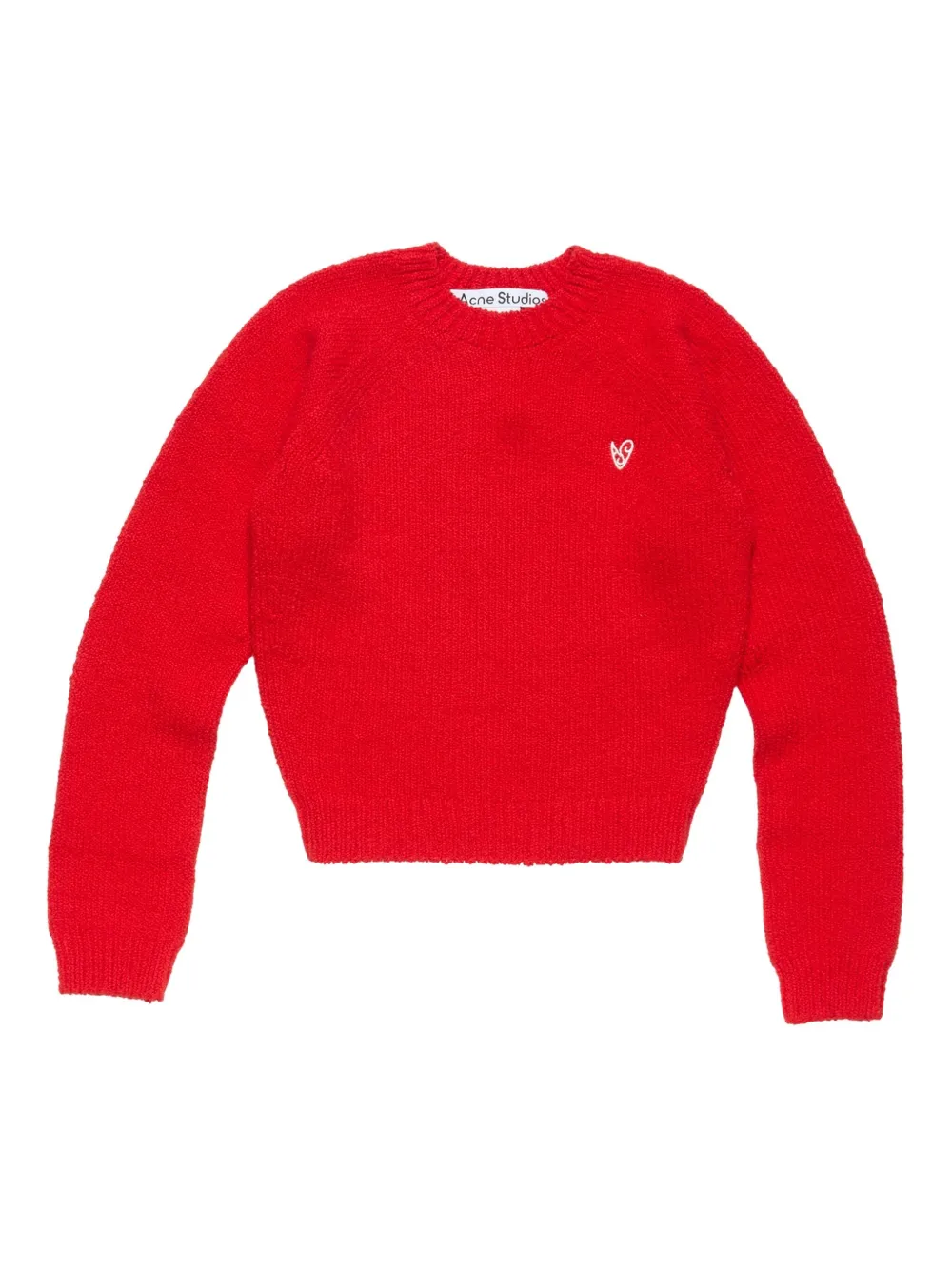 

Свитер с рукавами реглан и вышитым сердцем Acne Studios, красный