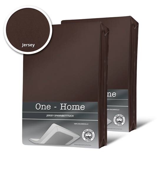 

Простынь на подгонке One-Home Jersey braun 140x200 cm, 140x25x200 см, коричневый