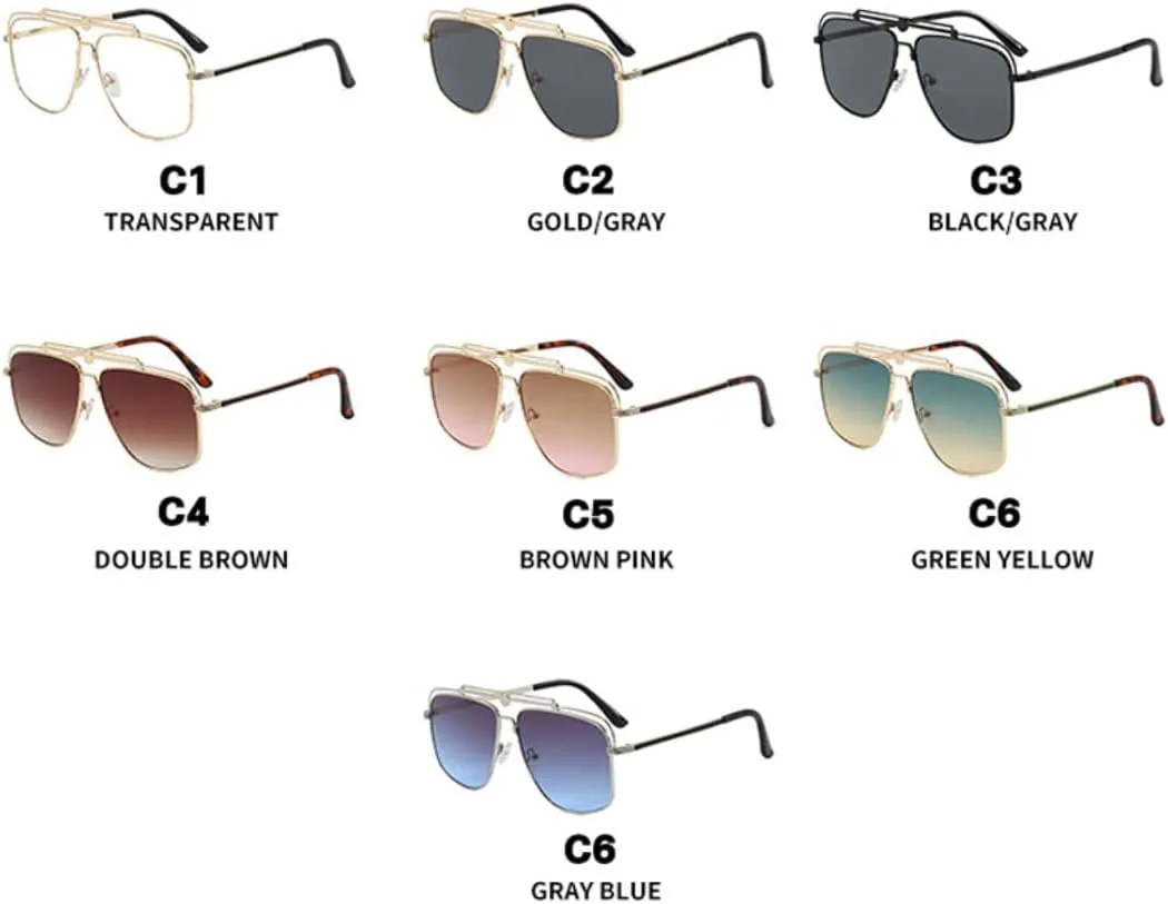 

Винтажные металлические солнцезащитные очки с двойной перемычкой для женщин, популярные в стиле панк, для активного отдыха и вождения, для мужчин VRTRFFTR, Gray Blue