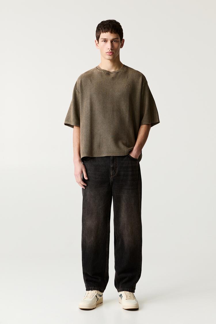 

Мешковатые джинсы Pull And Bear, черный