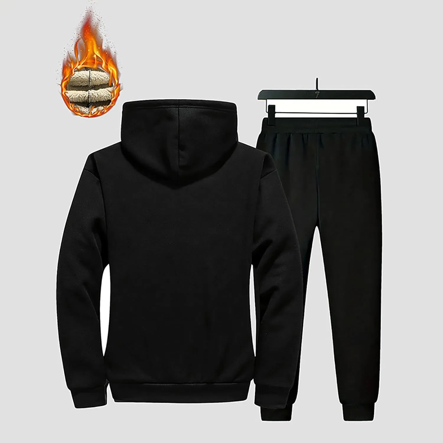 Спортивный костюм мужской с капюшоном и штанами, Black — фото 4