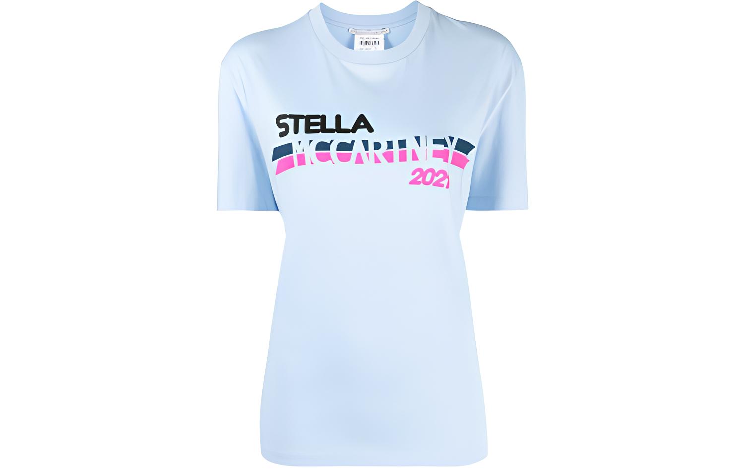 

Футболка с принтом логотипа Stella McCartney, 2021, небесно-голубая