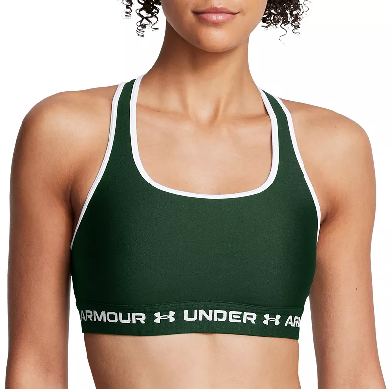 

Женский спортивный бюстгальтер Under Armour со средней перекрещенной спиной, цвет Forest Green/Forest Gr/Wh
