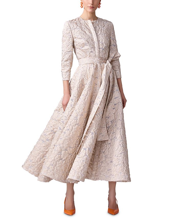 

Платье из парчи Carolina Herrera, коричневый/бежевый