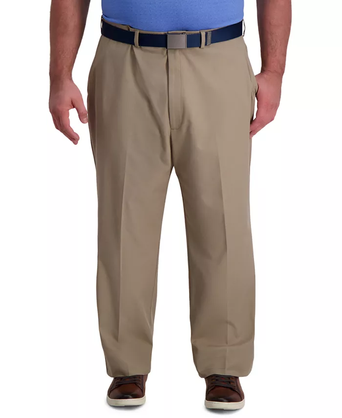 

Брюки Big & Tall Cool Right Performance Flex Classic Fit с плоской передней частью Haggar, коричневый/бежевый