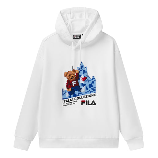 

Толстовка loose sports pullover hooded long sleeves white Fila, белый