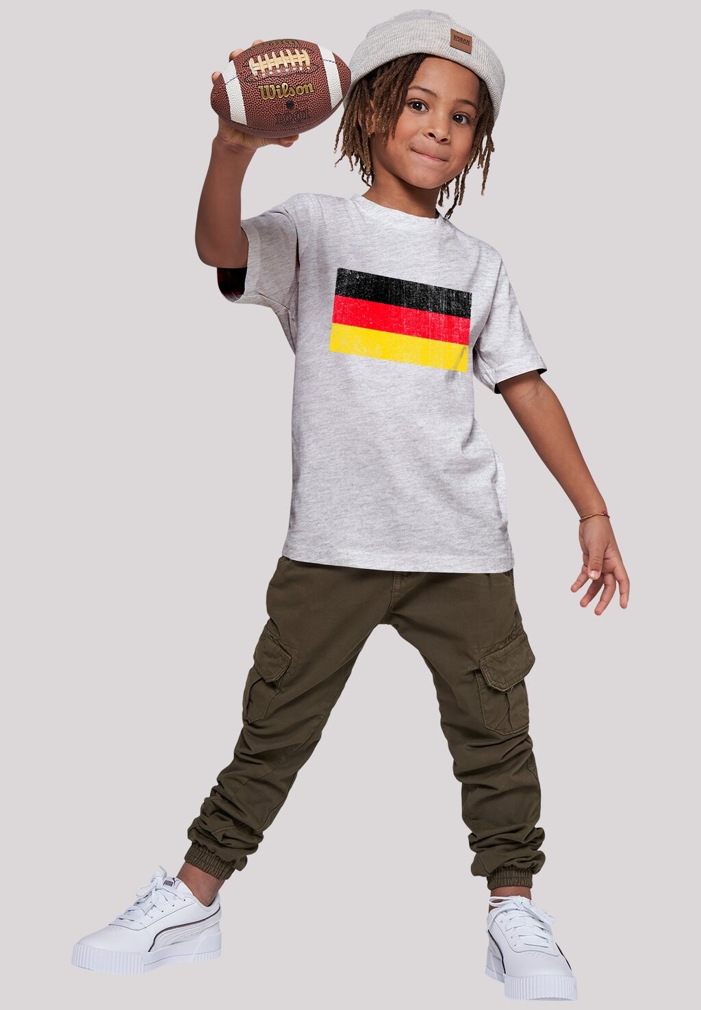 

Футболка с принтом DEUTSCHLAND FLAGGE DISTRESSED F4NT4STIC, цвет heather grey