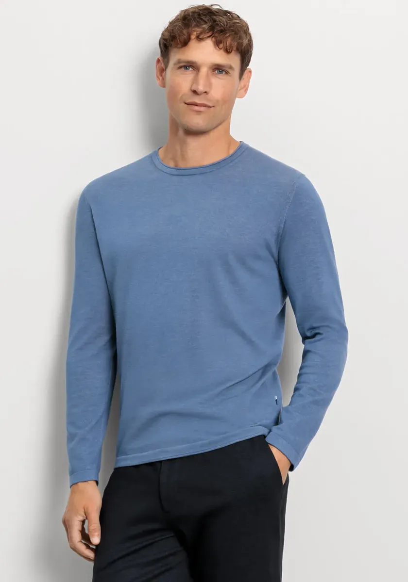

OLYMP Свитер с круглым вырезом "OLYMP Knit Casual", круглый вырез, голубой