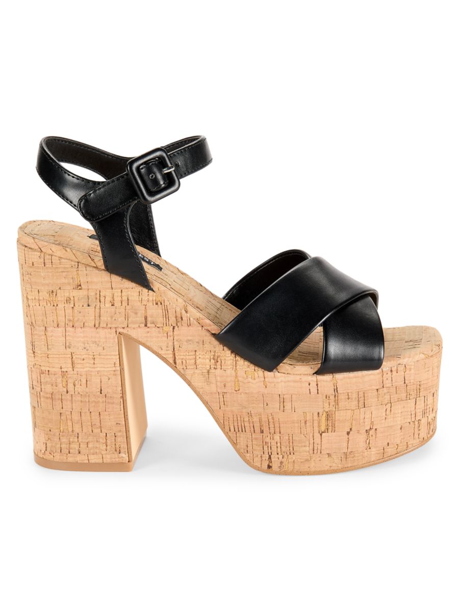 Сандалии Rilay с открытым носком на платформе Nine West, черный